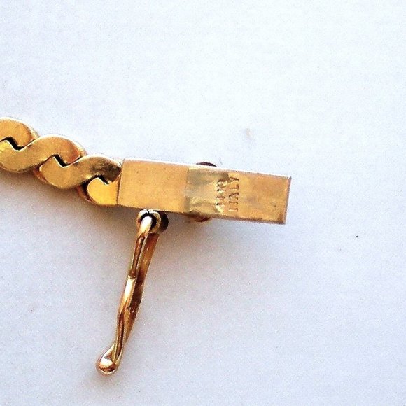 Vintage HEAVY European Italy Solid 14K Yellow Gold S Shape Design Bracelet - Picture 5 of 6